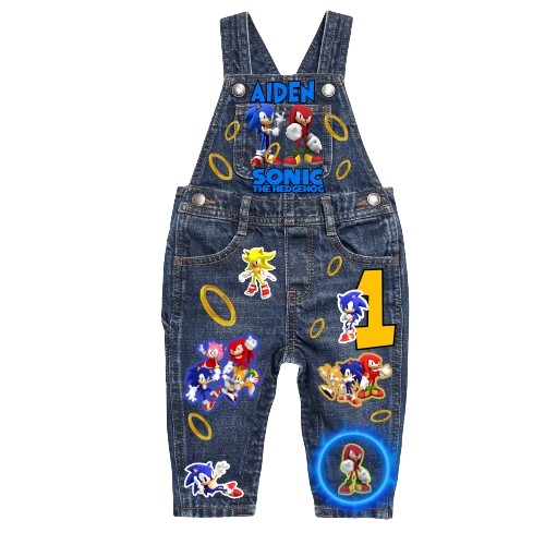 Sonic Hedgehog Overalls and Shirt