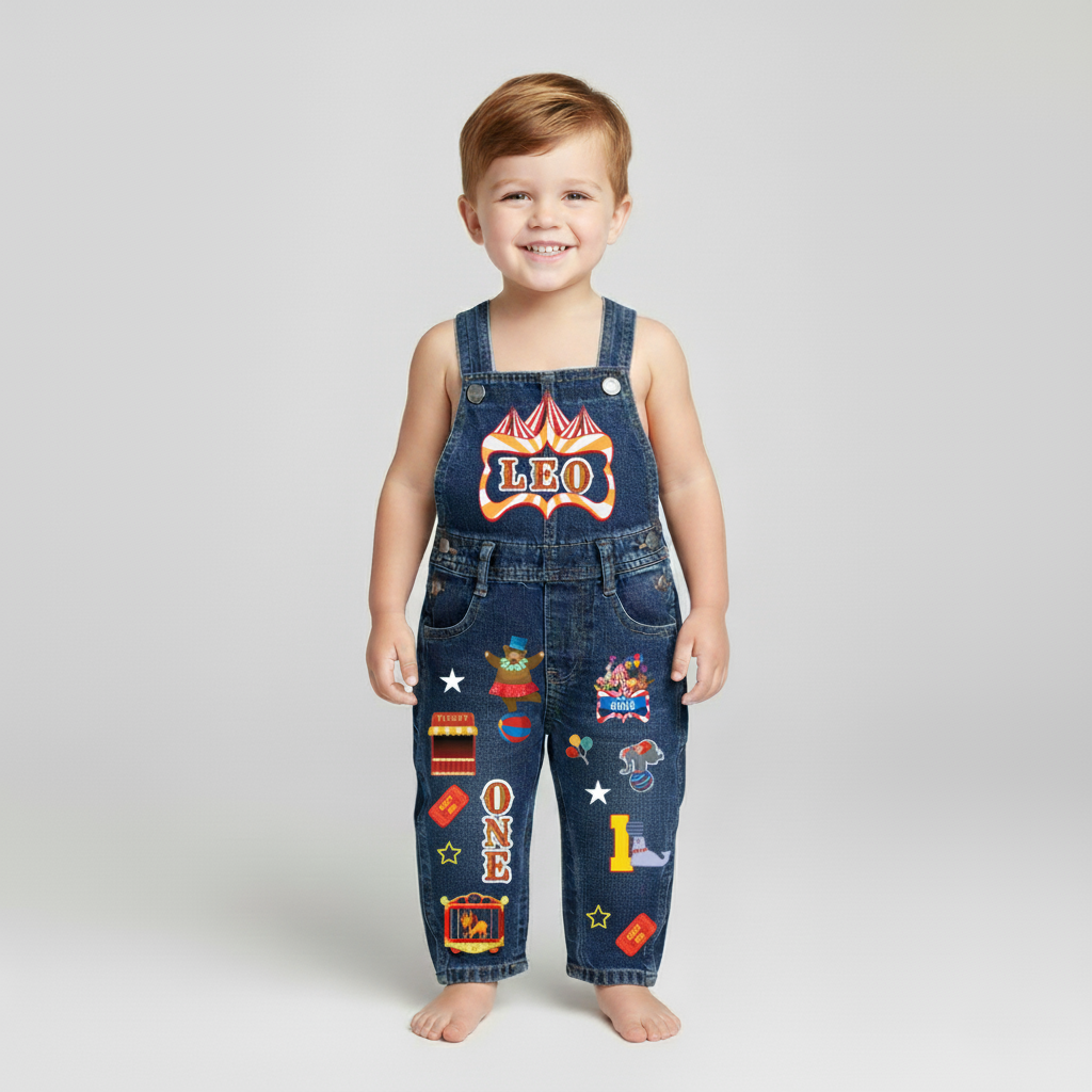 Circus Theme Overall and Shirt
