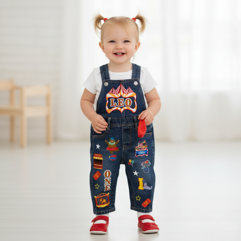 Circus Theme Overall and Shirt