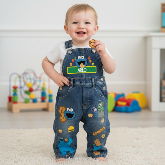 Cookie Monster Overalls and Shirt