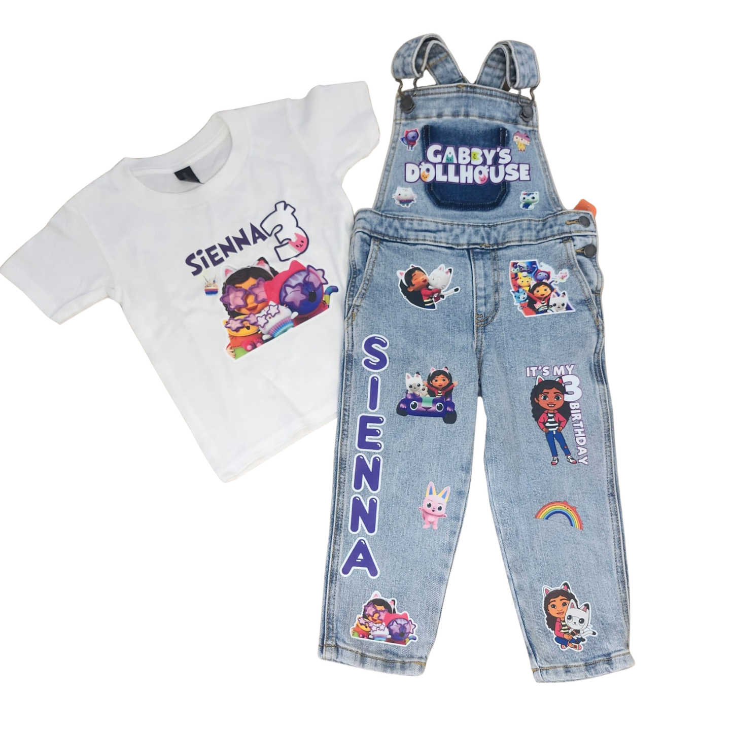 Gabby's Dollhouse Overalls and Shirt