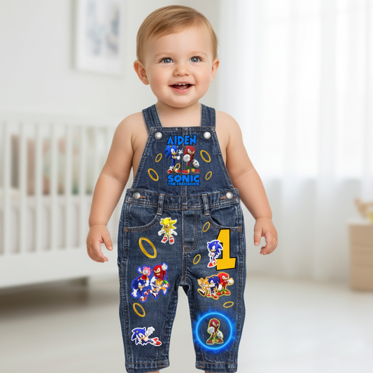 Sonic Hedgehog Overalls and Shirt